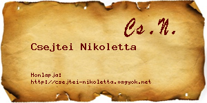 Csejtei Nikoletta névjegykártya
