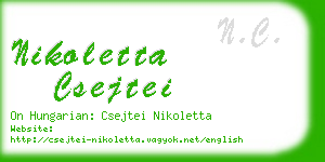 nikoletta csejtei business card